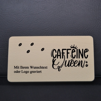 Breakfast board with the slogan "Coffeein Queen